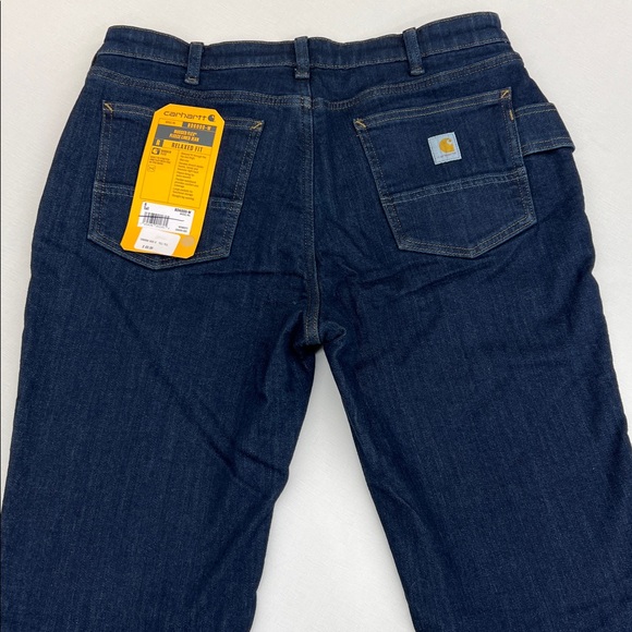 NEW Carhartt women’s rugged flex fleece lined jean relaxed fit size 8 tall long - Picture 8 of 9
